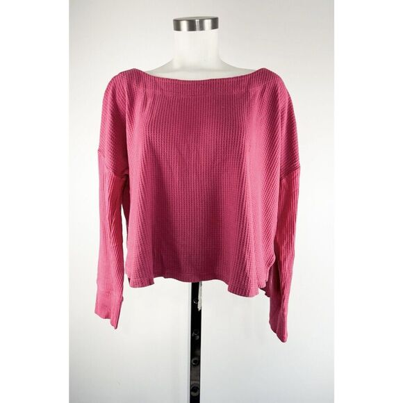 Anthropologie Tops - Anthropologie Top Womens Medium Pink Saturday Sunday Waffle Knit